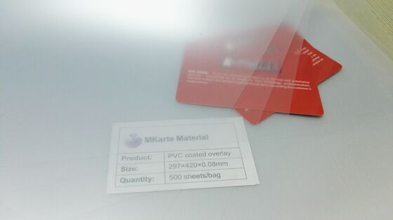 Transparent PVC Coated Overlay Film With 0.04-1.0mm Thickness And Strong Adhesion Level For Plastic Card Lamination